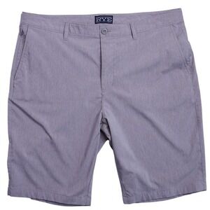 RYE by Hawker Rye Mens 38 Shorts Gray Flat Front Golf Hybrid Stretch 11"‎